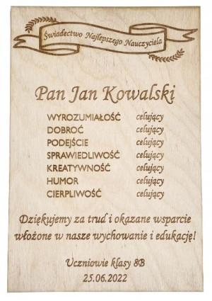 Upominek dla PRZEDSZKOLANKI Dyplom z DEDYKACJĄ
