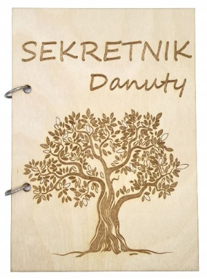 Notes A5 Sekretnik drewniany DRZEWO Grawer IMIE