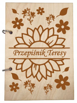 PRZEPIŚNIK DREWNIANY A5 NA Prezent Upominek