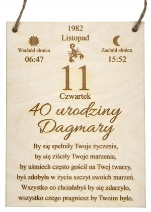 Drewniana Kartka Na Urodziny Imieniny Życzenia