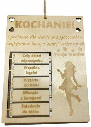 KUPONY MIŁOŚCI prezent UPOMINEK Warianty Humor