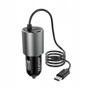 Dudao ładowarka samochodowa USB z wbudowanym kable
