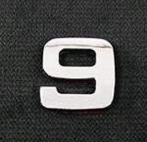 Emblemat Litera Literka Cyfra Cyfry Chrom 9 Dziew.