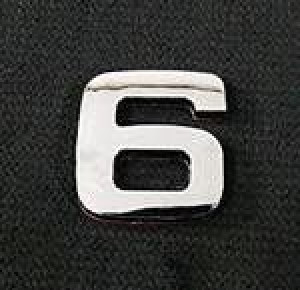 Emblemat Litera Literka Cyfra Cyfry Chrom 6 Sześć