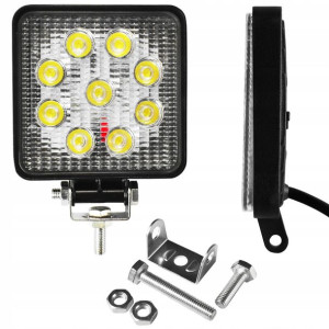 Lampa Robocza 9 Led Halogen 27w 12v 24v Ledowa