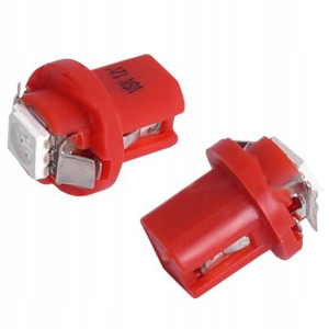 Żarówki R5 T5 Bax B8.5d Led Smd Czerwone 12v Kpl.