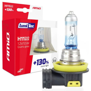 H11 Żarówki Halogenowe Białe 4300k 55w 12v +130%