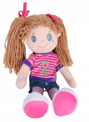 Lalka szmacianka 40cm brązowe włosy Smily Play