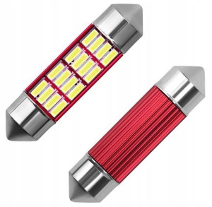 Żarówka Rurkowa 16x Led C5w C10w Smd Rurka 39 Mm