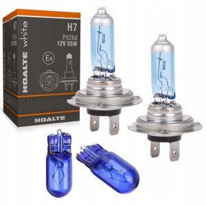 2x Żarówka H7 + W5w 12v 55w E4 Ksenon Look Biały