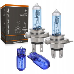 2x Żarówka H4 + W5w 12v 60/55w E4 Xenon Look Biały