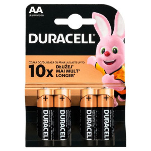 Bateria alkaliczna DURACELL AA (R6) 4 SZTUKI LR6 MN 1500 MIGNON AM3 E91