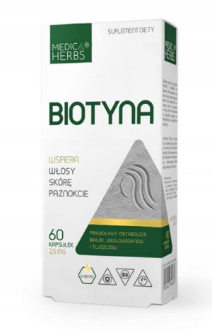 MEDICA HERBS BIOTYNA 2,5mg 60 kapsułek WŁOSY SKÓRA