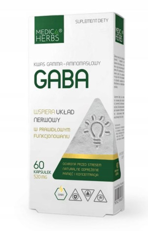MEDICA HERBS GABA 520mg 60 kapsułek UKŁAD NERWOWY