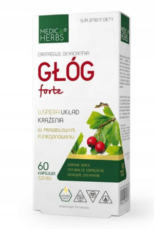 Medica Herbs Głóg Forte 520mg 60 Caps Zdrowe Serce
