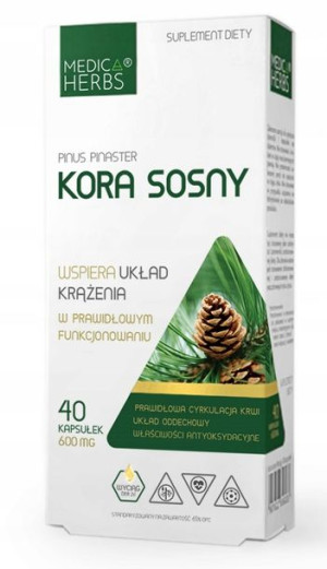 Medica Herbs Kora Sosny 600mg 40 Kaps Krążenie