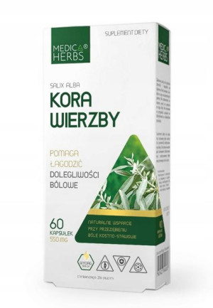 Medica Herbs Kora Wierzby Białej 550mg 60 Caps.