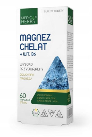 Medica Herbs Magnez Chelat Witamina B6 60 Caps.