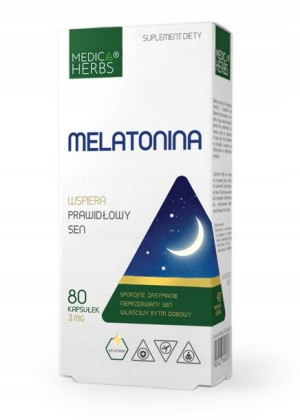 MEDICA HERBS MELATONINA 3mg 80 kapsułek SEN