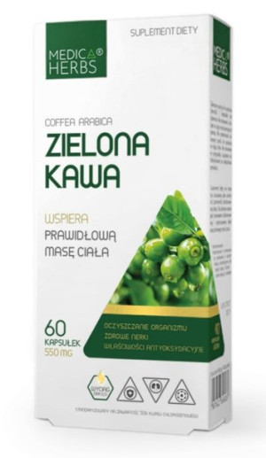 MEDICA HERBS ZIELONA KAWA 550mg 60 kapsułek DETOX
