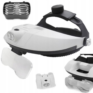 Lupa Nagłowna 2 Led Soczewki Na Głowę 6x Okulary