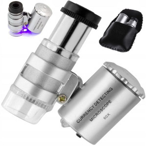Lupa Jubilerska Mikroskop 60x Led Uv Profesjonalna