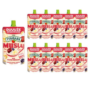 Tymbark Musly ryż płatki owsiane jabłko banan aronia wiśnia 170g x 10 sztuk