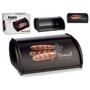 Koszyk na pieczywo Bread Czarny Metal (23 x 14,5 x 35,5 cm)