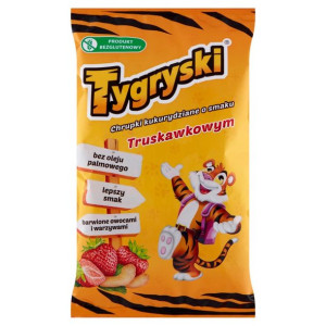 Tygryski Chrupki kukurydziane o smaku truskawkowym 70 g