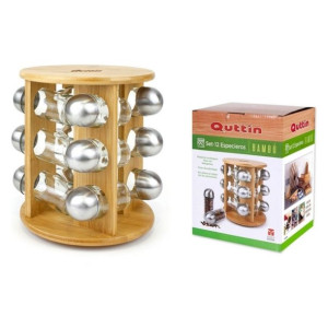 Pojemnik na Przyprawy z Bambusa Quttin (12 pcs) (19 x 19 x 23 cm)