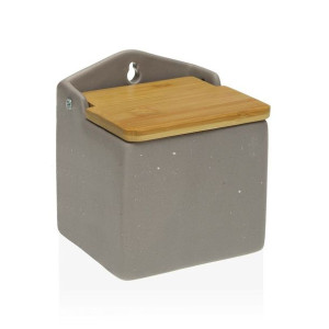 Solniczka z pokrywką Versa Szary Bambus Dolomite (13 x 10,5 x 12 cm)