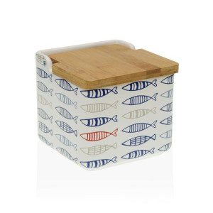 Solniczka z pokrywką Versa Ryby Ceramika (12,2 x 11,5 x 12,2 cm)