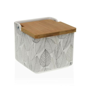 Solniczka z pokrywką Versa Gardee Kartki Ceramika (12,2 x 11,5 x 12,2 cm)