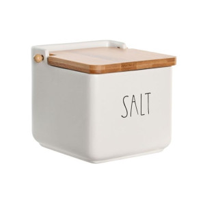 Solniczka z pokrywką DKD Home Decor 11,5 x 11,5 x 11 cm Biały 750 ml