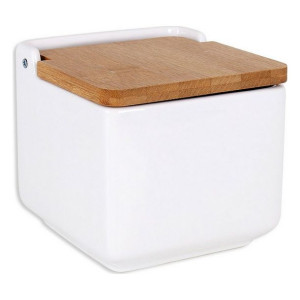 Solniczka z pokrywką Porcelana 13 x 13 x 12,5 cm Bambus
