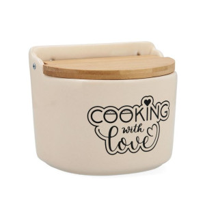 Solniczka z pokrywką Quid Cooking with Love Okrągły Ceramika Biały 14