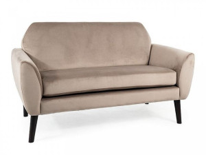 Sofa tapicerowana welurowa MENA beżowa