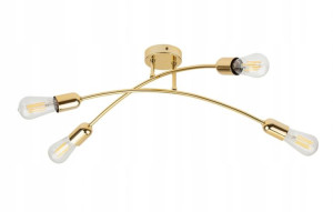 Lampa sufitowa wisząca HELIX 4 złota żyrandol