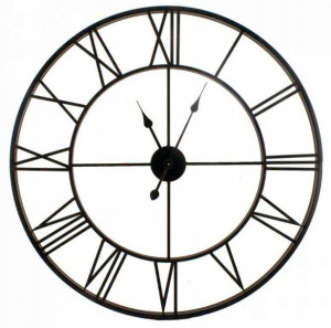 Zegar na ścianę 82,5 cm metal czarny LOFT salon