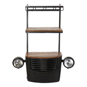Stojak na Butelki DKD Home Decor Samochód Drewno akacjowe Żelazo Ciemny