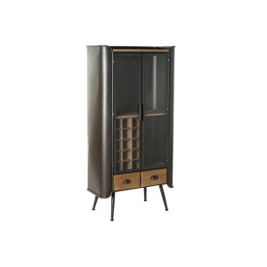 Stojak na Butelki DKD Home Decor Jodła Naturalny Szary Metal