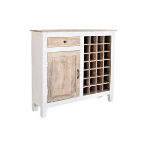 Stojak na Butelki DKD Home Decor Naturalny Biały Drewno mango