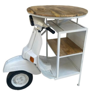 Stojak na Butelki DKD Home Decor Motocykl Brązowy Biały Żelazo Drewno