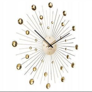 Zegar na ścianę 50 cm SUNBURST CRYSTAL złoty