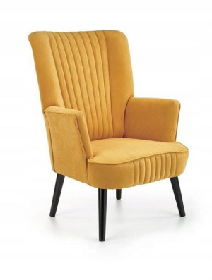 Fotel DELGADO velvet musztardowy