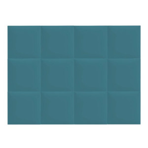 Zestaw 12x Panele Tapicerowane 30x30 cm Wezgłowie Gładkie Kwadrat Turkusowy