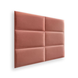 Zestaw 6x Panele Tapicerowane 60x30 cm Wezgłowie Gładkie Jasny Róż