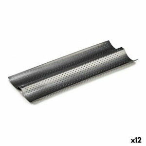 Taca Chleb Metal Ciemny szary Stal węglowa (16 x 2,5 x 38 cm) (12 Sztuk)