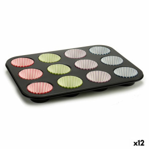 Forma na Muffiny Wielokolorowy Blacha do piekarnika  (12 Sztuk)