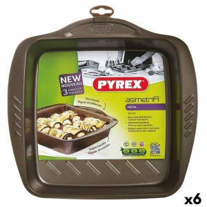 Forma do pieczenia Pyrex Asimetria Kwadratowy Czarny Metal (6 Sztuk)